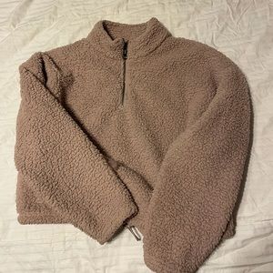 American Eagle Sherpa half Zip sweater